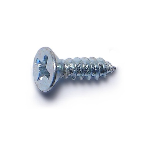 Midwest Fastener Sheet Metal Screw, #6 x 1/2 in, Zinc Plated Steel Flat Head Phillips Drive, 100 PK 03002 - main